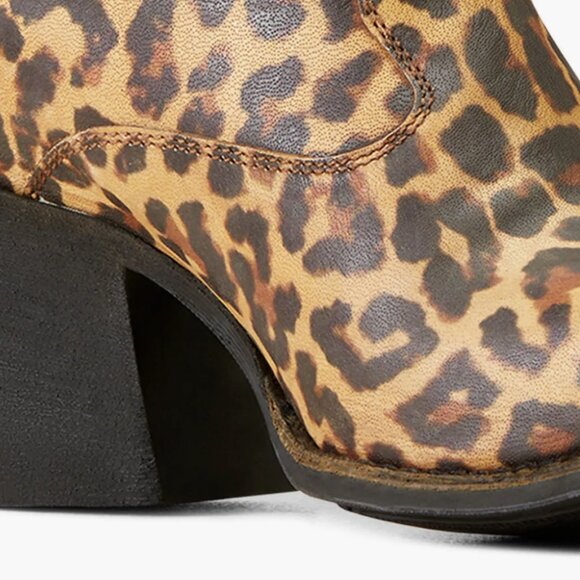 Ariat Layla Distressed Leopard Leather Western Boots Booties - Picture 6 of 7